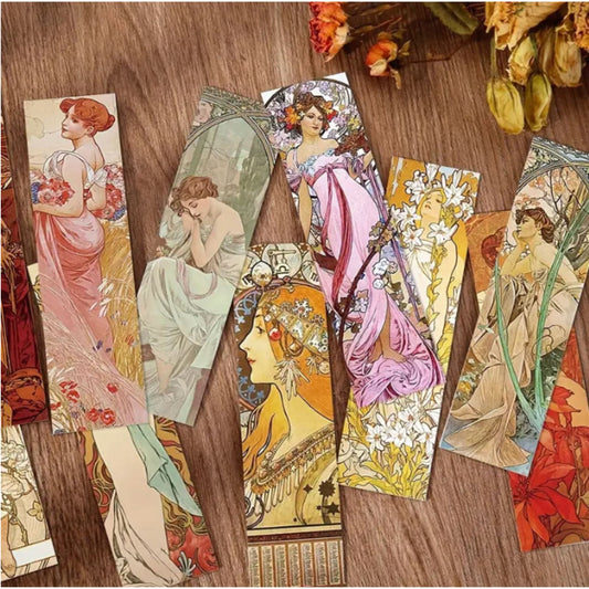 Alphonse Mucha Art Bookmarks - Set of 5