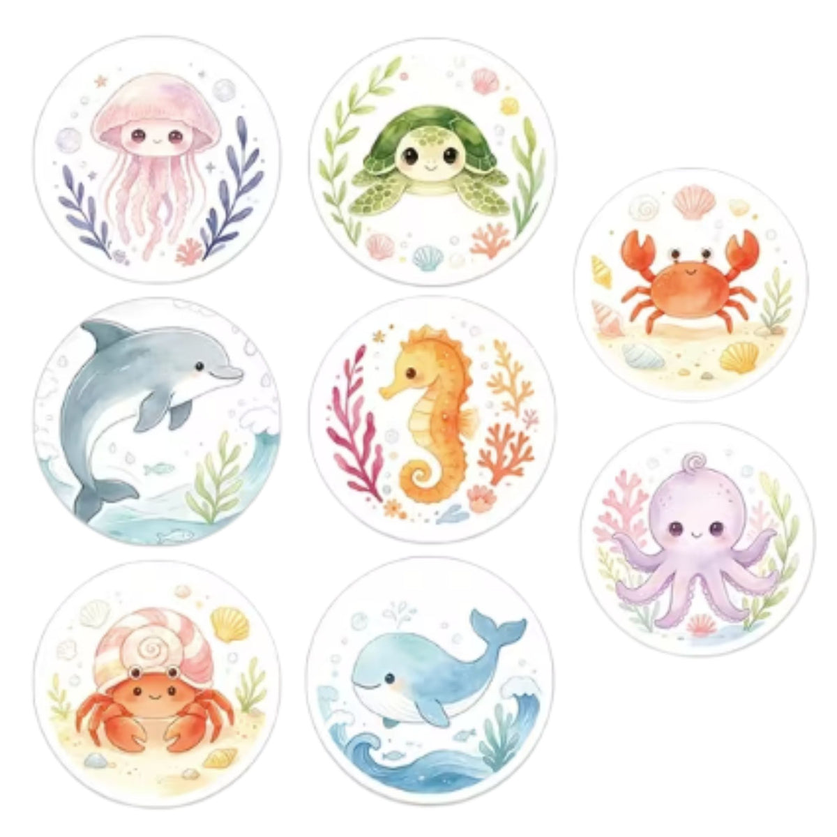 Sea Animal Marine Ocean Stickers - 100 Pieces
