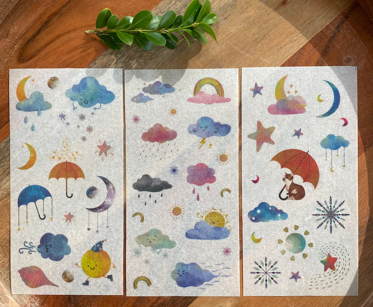 Weather Forecast Washi Stickers - 6 Sheets