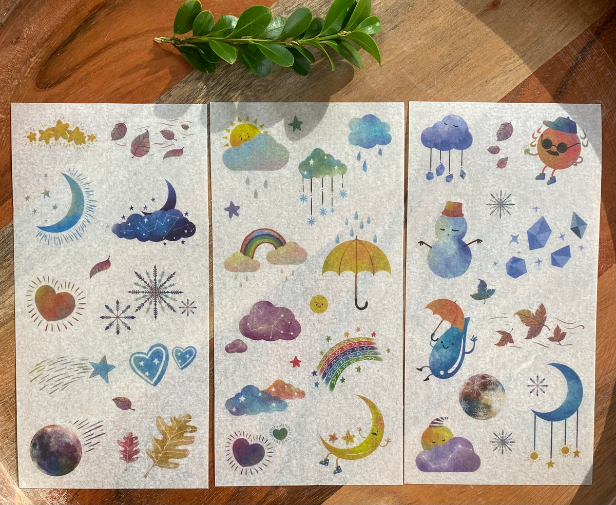 Weather Forecast Washi Stickers - 6 Sheets