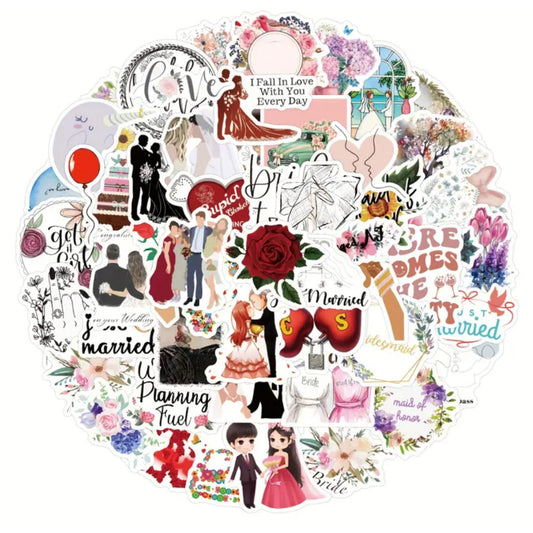 Wedding Theme Stickers - 60 Pieces