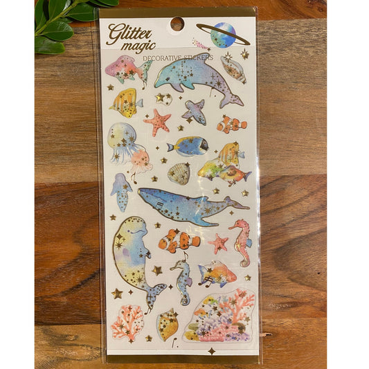 Marine 3D Crystal Puffy Sticker Sheet
