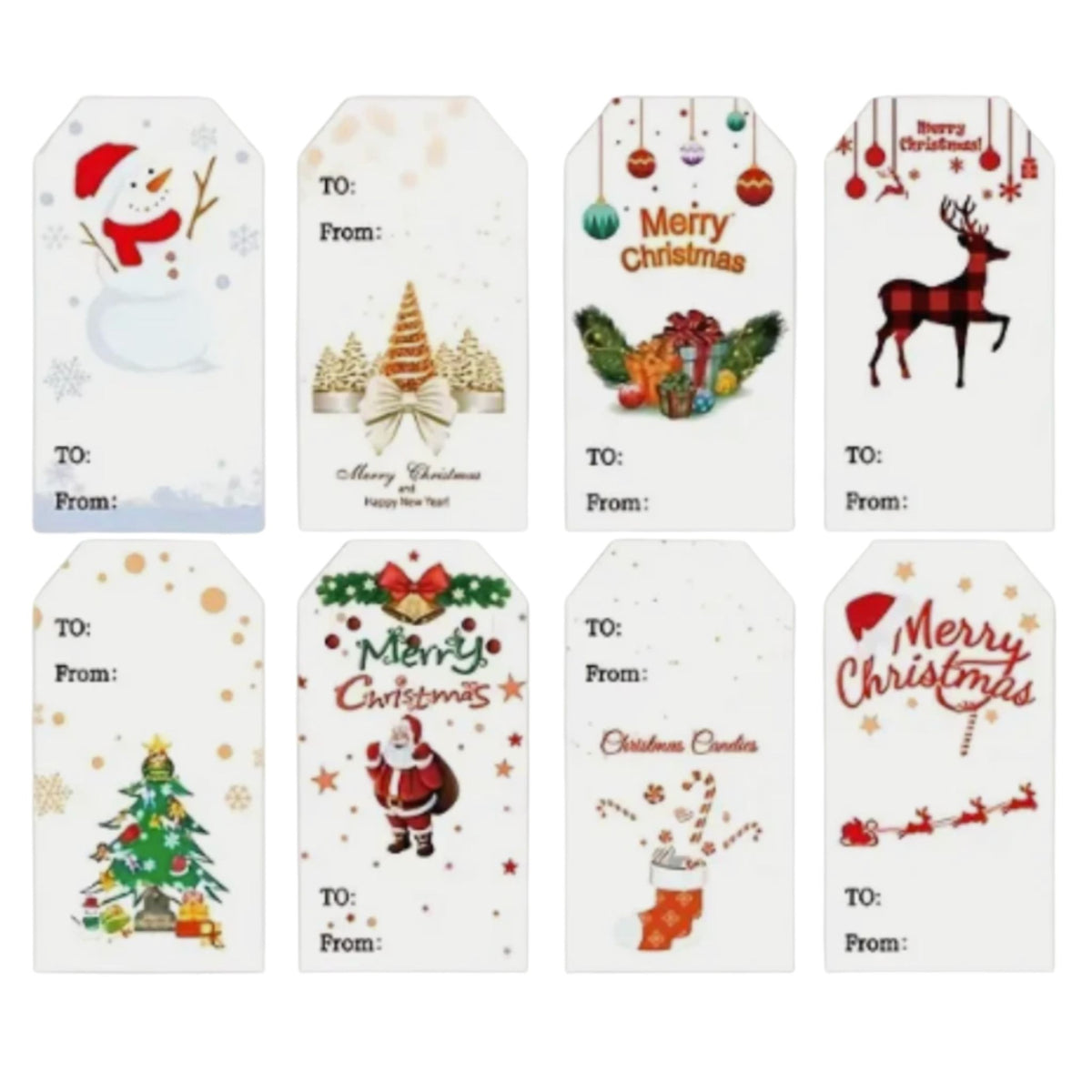 White Christmas Gift Stickers Present Labels - 30 Pieces