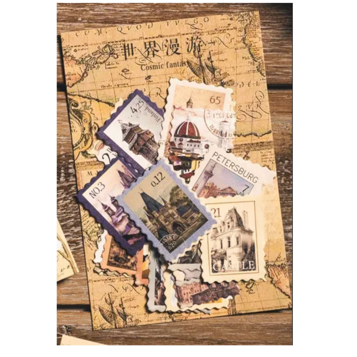 Retro Vintage Architecture Stamp Stickers