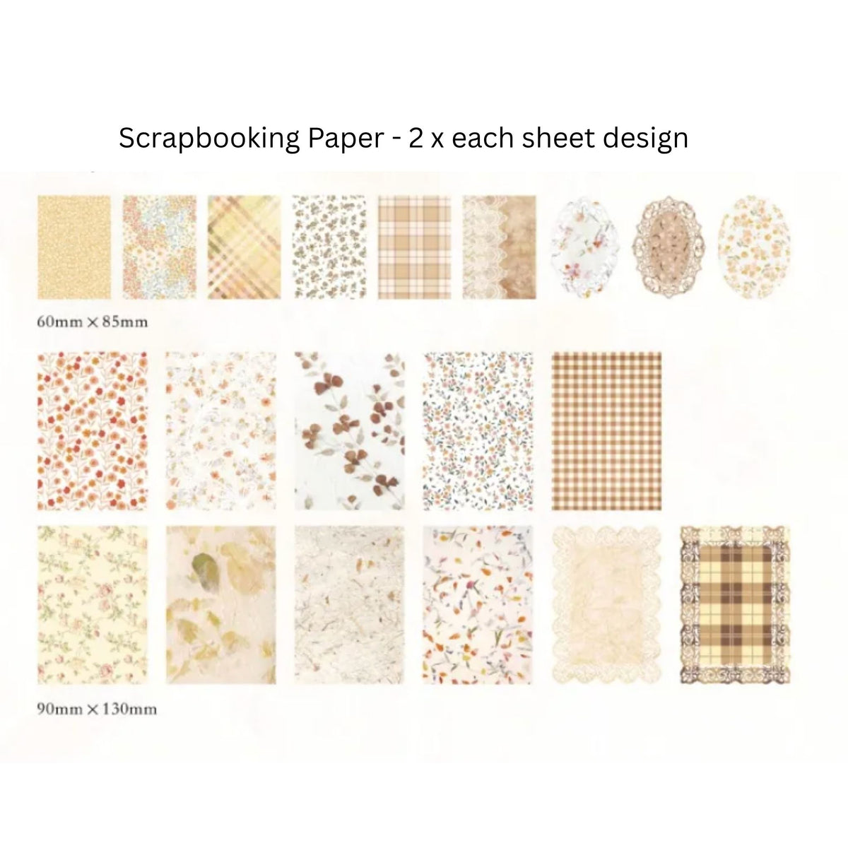Neutral Scrapbooking Junk Journal Paper & Sticker Pack - 100 Pieces